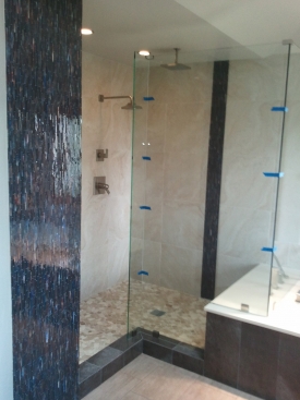 Modern Style Custom Bathroom Tile Installation 